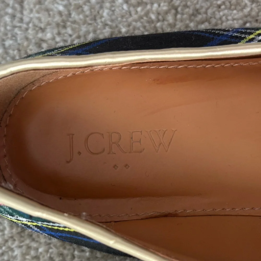 J. Crew Stewart Smoking Loafer Tartan Plaid Red Green Slip On Holiday Preppy